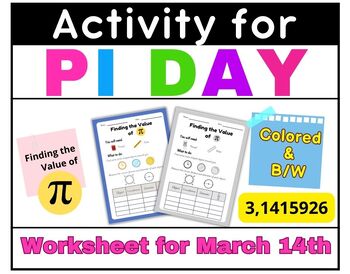 Preview of Pi Day Activity | Finding the Value of Pie (3.14) | ⭕Circle Math⭕ March 14th