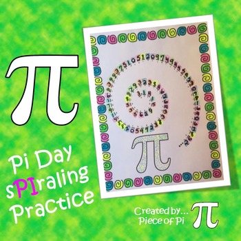 Preview of Pi Day Activity Spiraling Practice Pre Algebra Test Prep