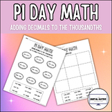 Pi Day | Adding Decimals Activity