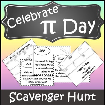 Preview of Pi Day Scavenger Hunt {Pi Day Activity Middle School}{Pi Day High School}