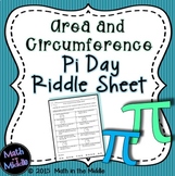 Pi Day Area & Circumference Riddle Sheet
