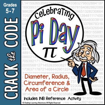 Preview of Pi Day - Area & Circumference of a Circle - Crack the Code