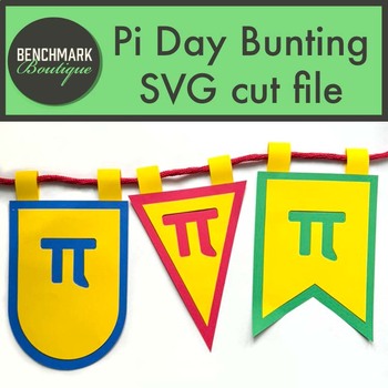 Preview of Pi Day Bunting Classroom Decor SVG files for cutting machine Pi Day Party Decor
