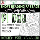 Pi Day, Celebrate Math, March Spring Nonfiction Reading Pa