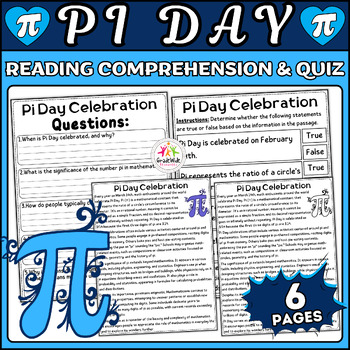 Preview of Pi Day Celebration: Nonfiction Reading Passage & Interactive Quiz | March 14th