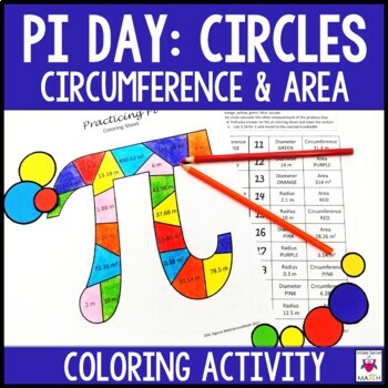 Preview of Pi Day Activity Area and Circumference of a Circle Middle School Math