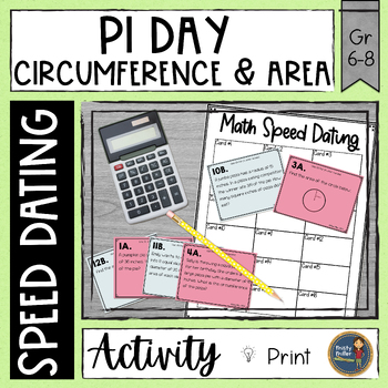 Preview of Pi Day Circumference and Area Math Speed Dating - Middle School Activity