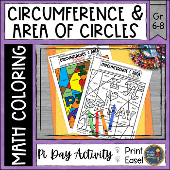 Preview of Pi Day Math Activity - Circumference and Area of Circles Math Color by Number