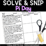 Pi Day Circumference and Area of Circles Solve and Snip® W
