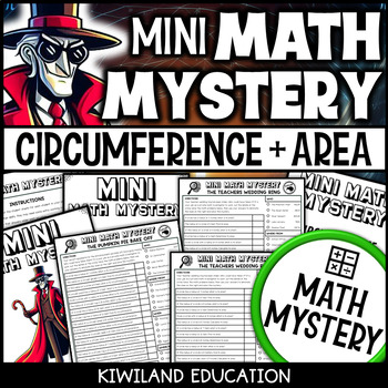 Preview of Pi Day Circumference and Area of a Circle Math Mystery Worksheets & Activities