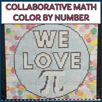 Preview of Pi Day Collaborative Coloring Poster | Editable
