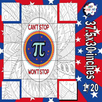 Preview of Pi Day Collaborative Coloring Posters  Activities & Crafts