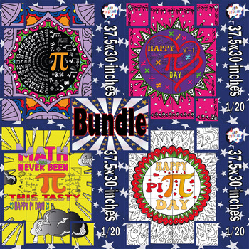Preview of Pi Day : Collaborative Coloring Posters Bundle Activities & Crafts