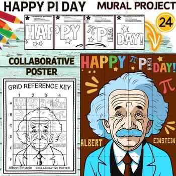 Preview of Pi Day Collaborative Poster Mural Project Pi Day Craft,Coloring