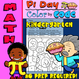 Pi Day Color by Code,  Kindergarten. 17 worksheets, No Pre