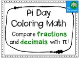 Pi Day Coloring Math - Compare fractions and decimals with pi