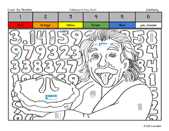 Preview of Pi Day Coloring Page by Math Skill