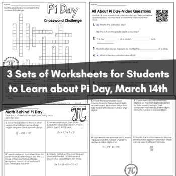 Pi Day Crossword Puzzle Challenge by The Positive Math ...