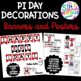 Pi Day Decorations- Banners and Posters in Color and Black