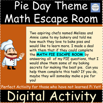 Preview of Pi Day Escape Room Activity 5th 6th Grade Math #PiDayMath