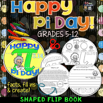 Preview of Pi Day Activity for Middle School and High School Flip Book