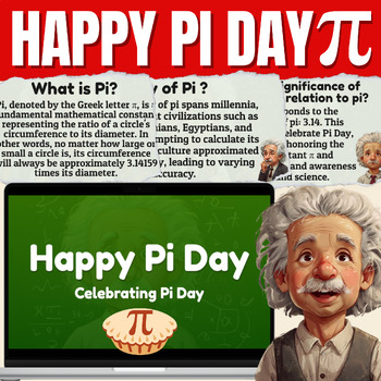 Preview of Pi Day Google Slides: Trivia, Quizzes, Math Quizzes for Classroom Engagement