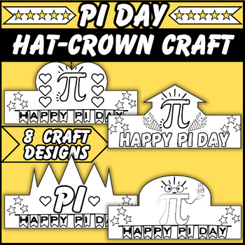 Preview of Pi Day Hat & Crown Crafts - Headband Craft | March craft | PI DAY ACTIVITIES