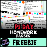 Pi Day Homework Passes - FREE Pi Day Resource for Middle S