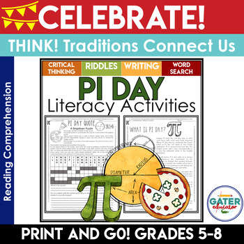 Preview of Pi Day Reading Comprehension | Literacy Centers | Pi Day Writing