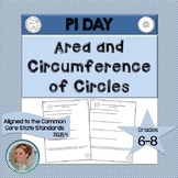 Pi Day Math Activity Area and Circumference of Circles