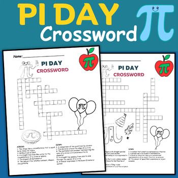 Preview of pi day math Activities | Crossword Puzzle Activity
