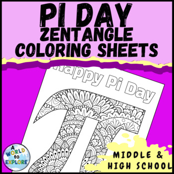 Preview of Pi Day Mindfulness Coloring Sheets Activity