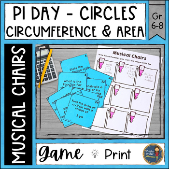 Preview of Pi Day Musical Chairs Math Activity - Math Game for Middle School