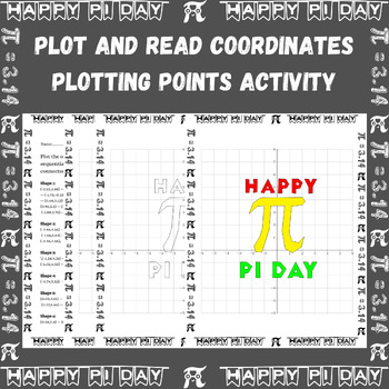 Preview of Pi Day Mystery Picture Geometry Worksheet Plotting Shapes on the Cartesian Plane