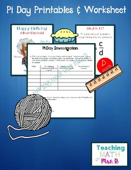 Preview of Pi Day Printables & Activity  Circumference and Diameter