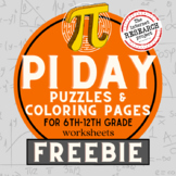 Pi Day Puzzles and Coloring Pages for Middle School Students