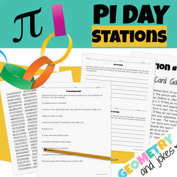 Preview of Pi Day Stations Activity for Middle or High School Math