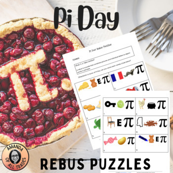 Preview of Pi Day Themed Rebus Puzzles: 12 Puzzles w/ Key