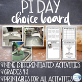 Pi Day Activities Choice Board for Upper Elementary and Mi