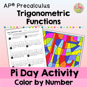 Preview of Pi Day Trigonometric Function Values Color by Number Activity