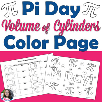 Preview of Pi Day Volume of Cylinders Color Page