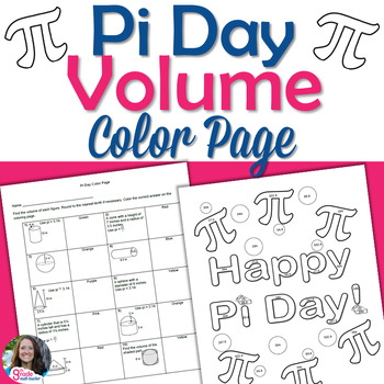 Preview of Pi Day Volume of Cylinders, Cones, and Spheres Color Sheet Activity