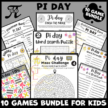 Preview of Pi Day icebreaker game BUNDLE main ideas activity independent work small groups