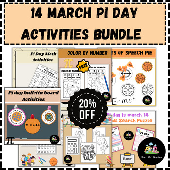 Preview of Pi Day math Actvities Bundle ,Worksheets ,14 March ,