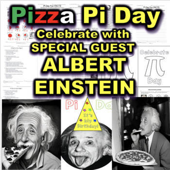 Pizza Pi Day with Albert Einstein Area Fractions Reading Writing Crafts