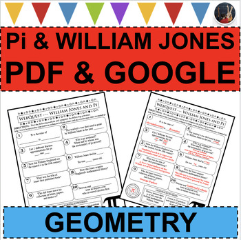 Preview of Pi William Jones Web Quest Mathematics Differentiated Exploration Pi Day