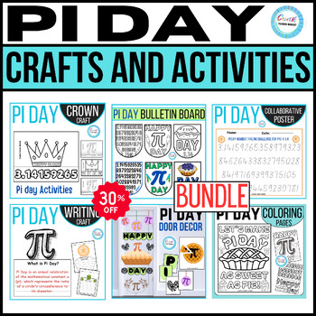 Preview of Pi day Crafts&Activities BUNDLE,Bulletin Board,math activities,coloring pages