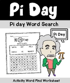 Pi day Word Search Activity Word Find Worksheet