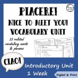 Piacere! Nice to Meet You! Back to School Italian Vocabulary Unit