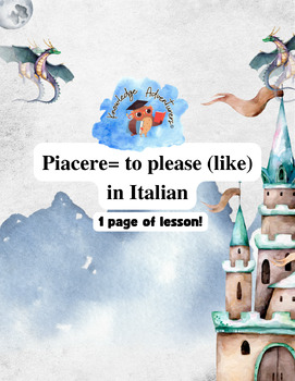 Preview of Piacere= to please (like)